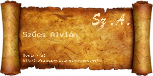 Szűcs Alvián névjegykártya